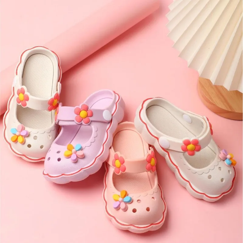 Summer New Style Cave Shoes Sandals, Little Princess Girls, Cute Little Children's Baby, Anti-collision Two-wear Baotou Sandals