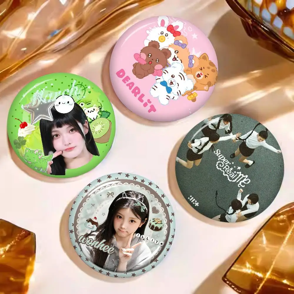 I-ILLIT Youthful-Kpop Round Button Pins Slogan Creative Brooches Backpack Clothes Decoration Fashion Cartoon Jewelry Gifts