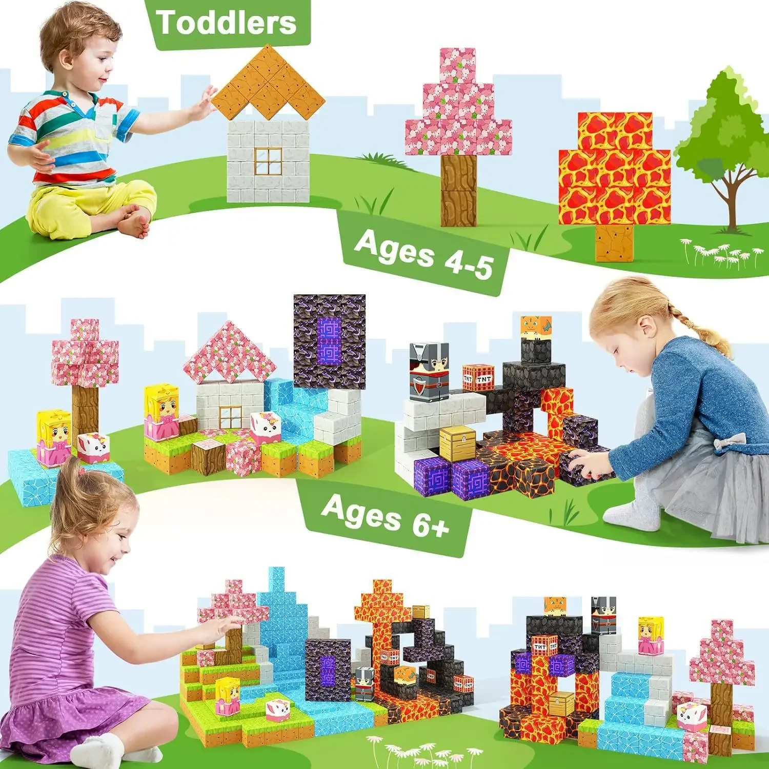 Welt Magnetische Baustein Kinder Montieren Zauberwürfel Mini Bauen Magnetische Spielzeug Modell Puzzle Block Spiel Geburtstag Geschenk Sets