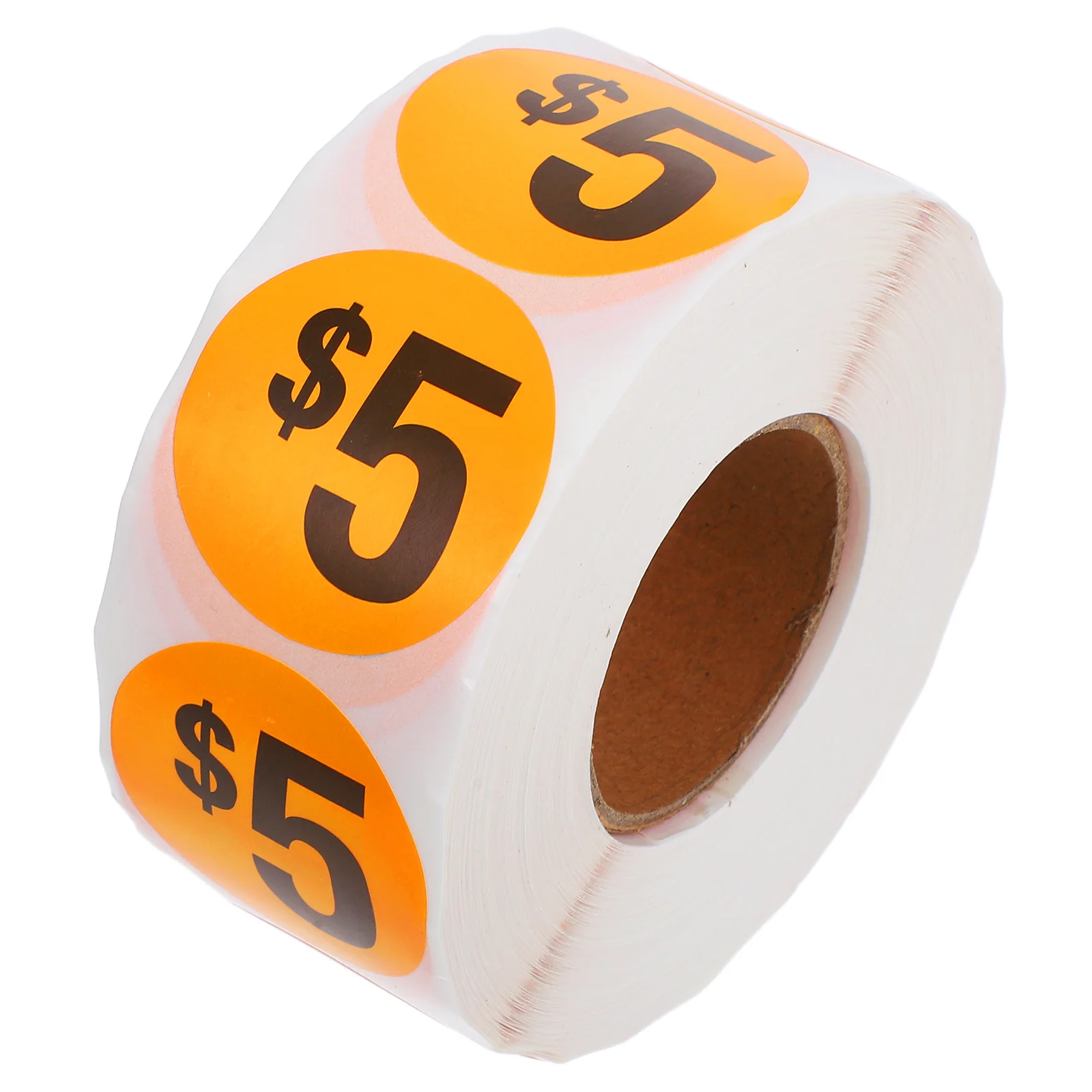 1000 Pcs Pricing Stickers Dot Label Orange Glassine Paper Easy-to-read for Sales