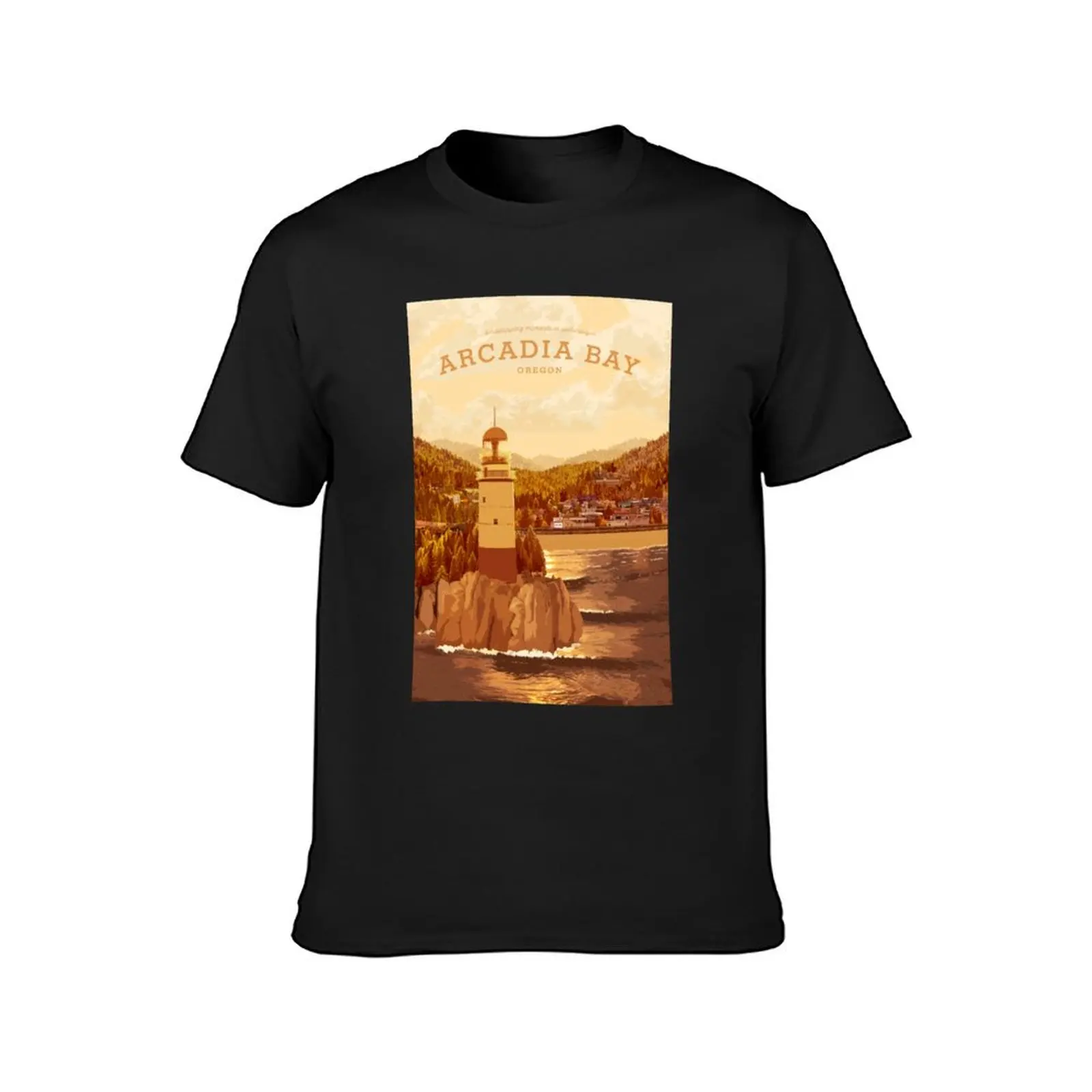 Life is Strange - Arcadia Bay Travel Poster (Sunset) T-Shirt for a boy blanks plain white t shirts men