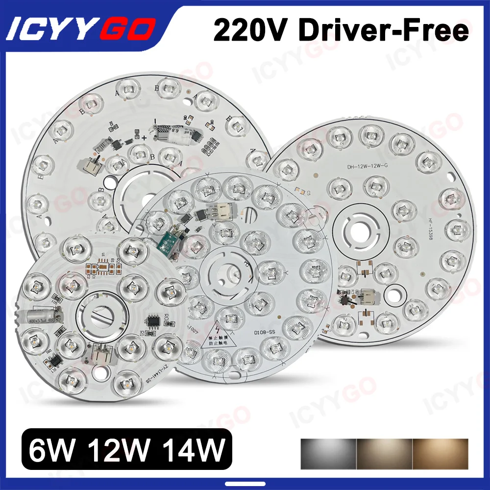 Chip żarówki LED 6W 12W 18W AC 220V 240V inteligentny układ scalony nie wymaga sterownika DIY naturalna biel nadaje się do opraw typu downlight LED reflektory LED