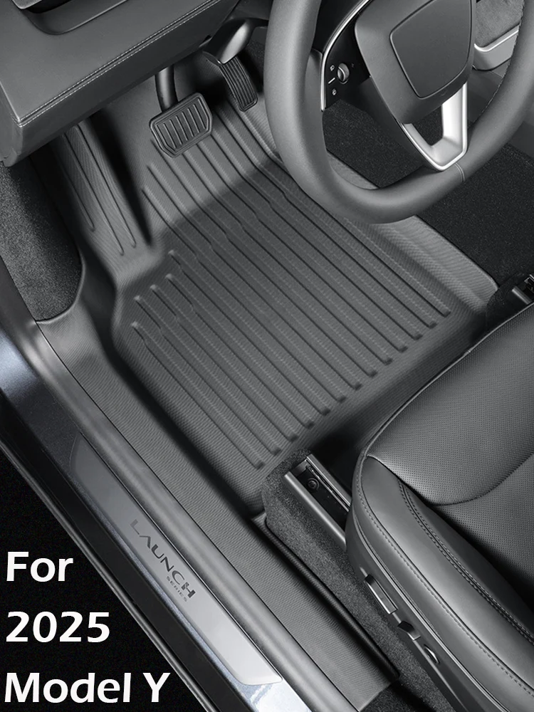 Vloermatten met Instaplijsten Bescherming Strip voor Tesla Model Y Juniper 2025 2026 All-weather Floor Cargo Liner Kofferbak Rugleuning Pad - afbeelding 2