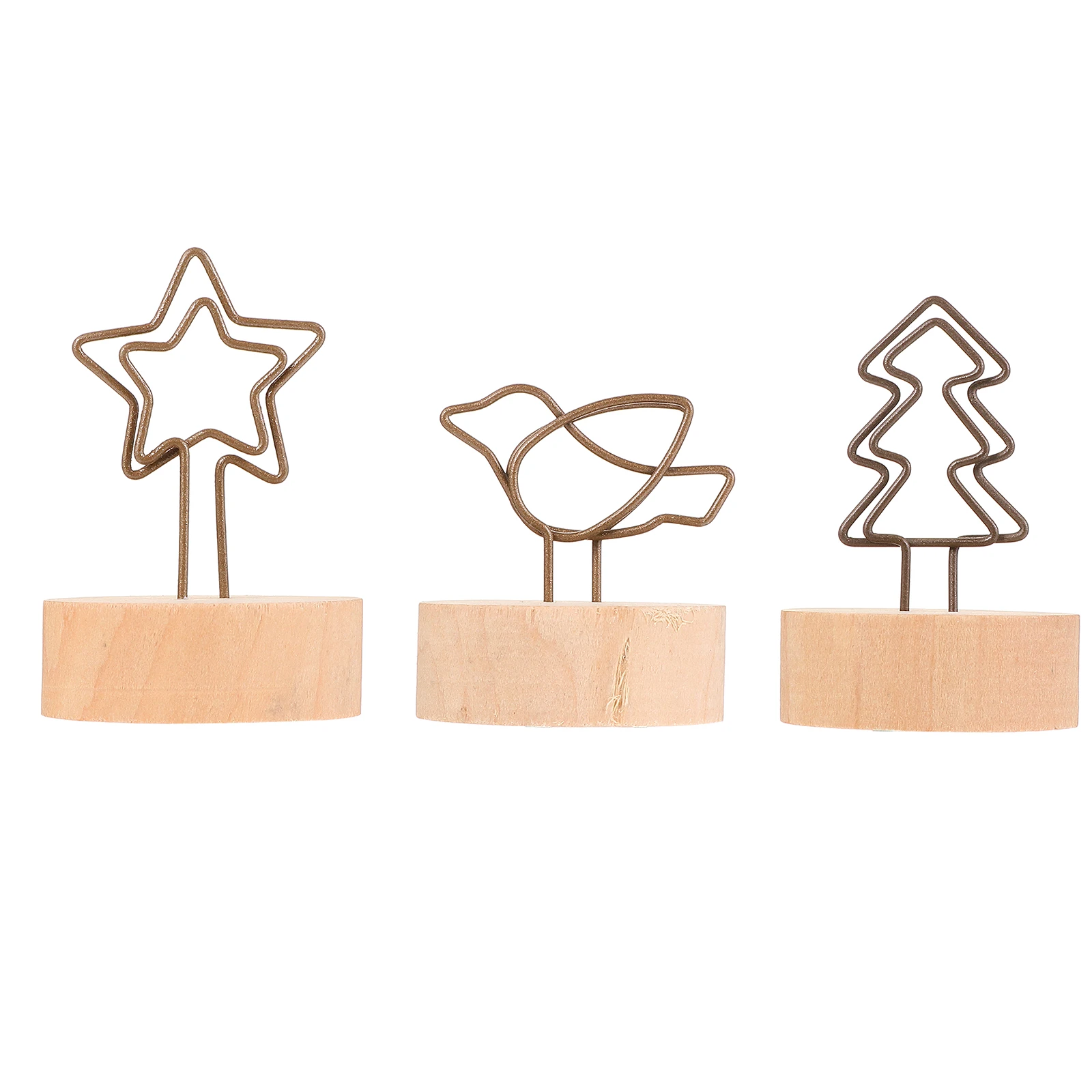 

15pcs Wooden Base Card Clip Photo Holders Reusable Birthday Graduation Party Supplies Note Clamp Picture Fixed Clips Memo Holder