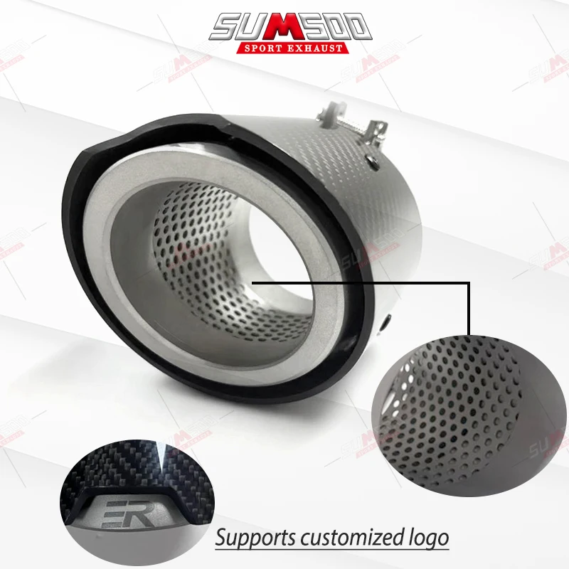 4 قطع حقيقية المزدوج اكسسوارات السيارات لسيارات BMW G90 G99 M5 ريال ألياف الكربون العادم تلميح 105 مللي متر خارج الأنابيب لتعديل الخمار #5