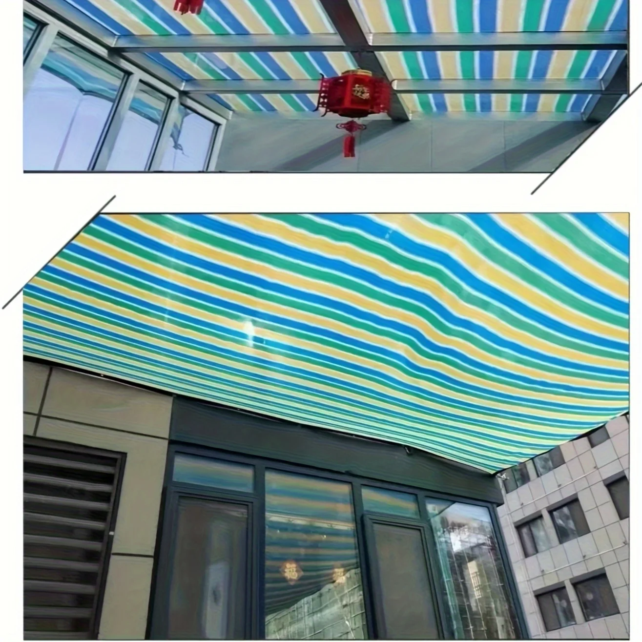 【شبكة مظلة معززة، متينة ويدوم طويلاً】 أنماط خياطة الزاوية وتعزيز البلاستيك لتحسين الاستقرار