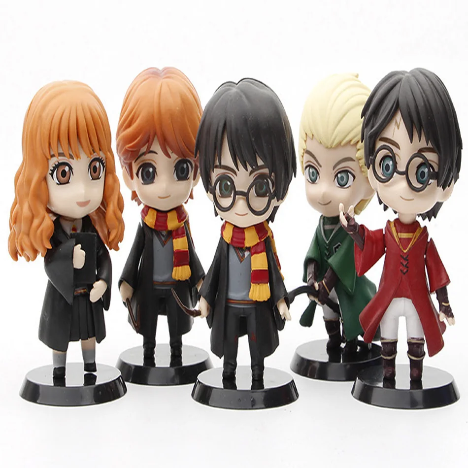 Anime 10cm Harry Potter Figure Hermione Ron Malfort Model Dolls Qposket Version Doll Car Decoration Children Christmas Toys Gif