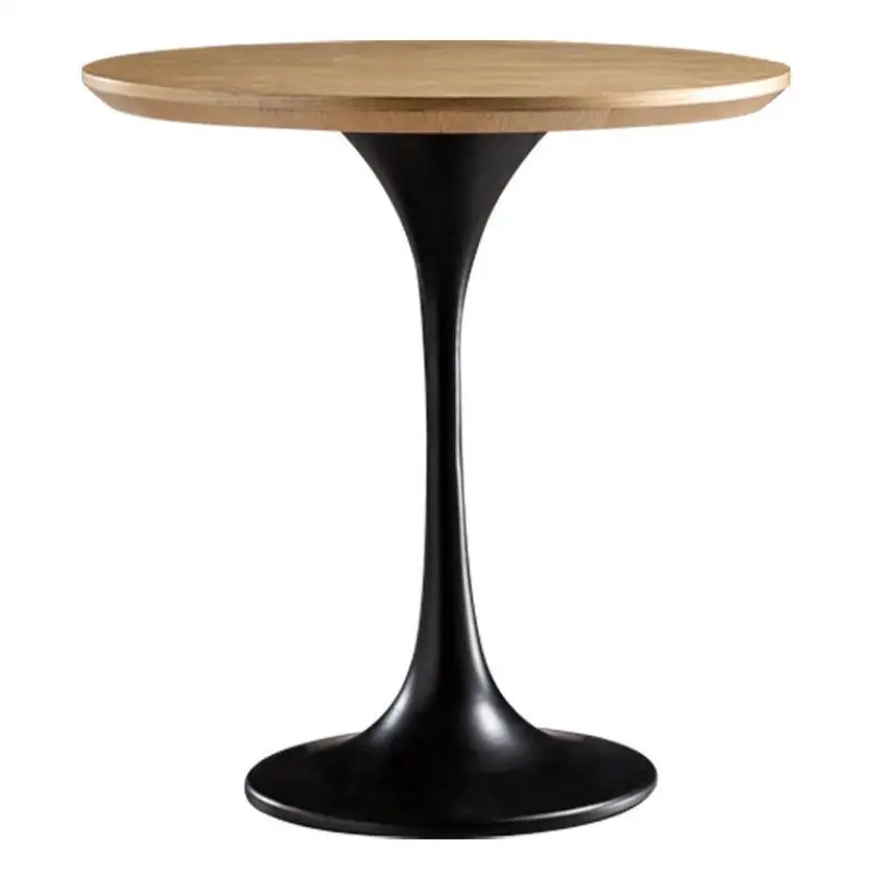 

American retro dining table household small apartment solid wood round table light luxury simple small apartment cafe