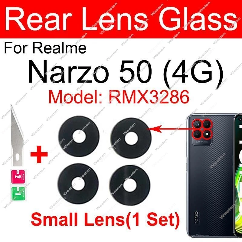 For Realme Narzo 50A Prime Narzo 50 50i N53 4G 5G Rear Glass Lens Glass Back Camera Glass Lens Sticker Replacement