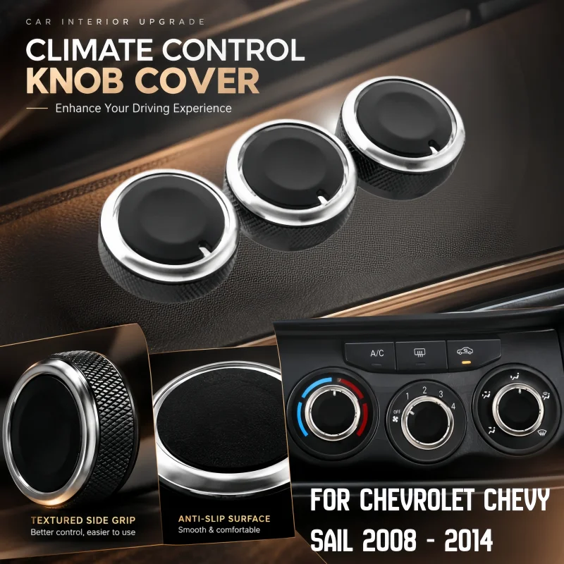 Car Air Conditioning AC Knob for Chevrolet Chevy Sail 2008 - 2014 Aluminum Alloy Heater Control Switch Button Knobs Accessories