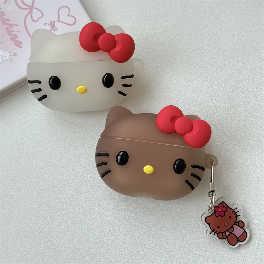 Kawaii ثلاثية الأبعاد Hellokitty غطاء سماعة رأس من السيليكون غطاء مقاوم للصدمات ل Airpods 2 3 4 قذيفة Airpods Pro 2 حافظة سماعة غطاء لطيف #4