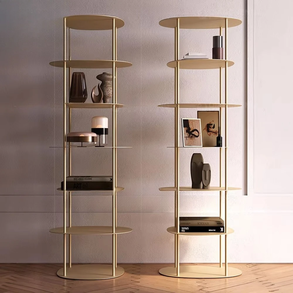Custom Black Stainless Steel Metal Bookshelf Library Bookcase Book Display Shelf Storage Shelf Living Room Luxury