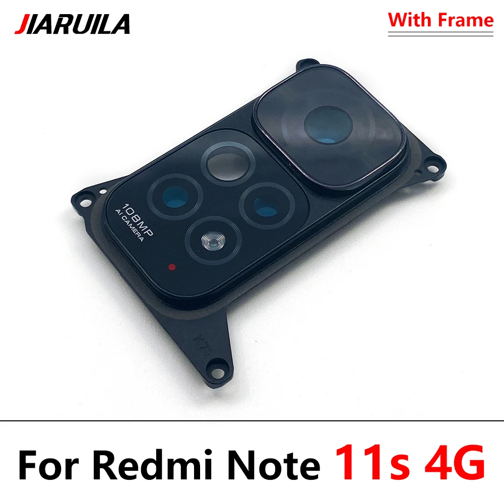 NEW Tested Repair Back Rear Camera Glass Lens With Cover Middle Frame Holder Housing For Redmi Note 11S 12 11T 5G 11 Pro Plus