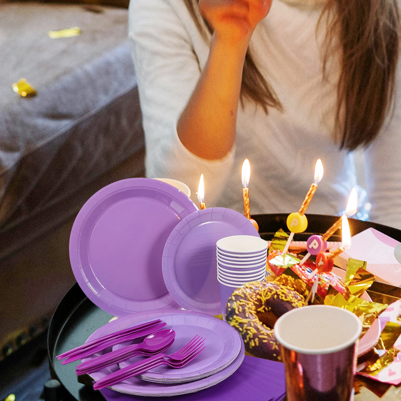 

1 комплект, 1 набор бумажных тарелок, чашек, салфеток, товары для вечеринок, одноразовый набор посуды для дня рождения, новогоднего праздника, практичный