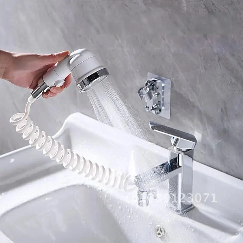 

ZhangJi Water Faucet External Shower 3 Modes White Bathroom Washbasin Shampoo Artifact Handheld Small Nozzle Kitchen Sink Faucet