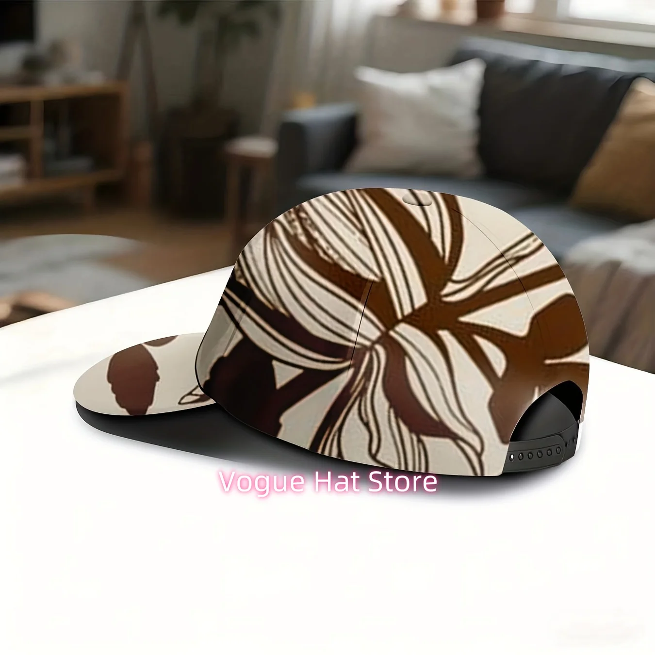 Men's & Women's Vintage Botanical print Baseball Cap with Full-Body Flower Patterns - Adjustable Unisex Hat Suitable for Outdoor