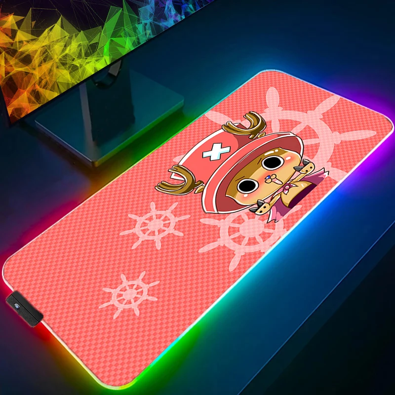RGB Großes Gaming-Mauspad, einteilig, Tony Tony Chopper, Anime, PC, Computer, Gamer, Schreibtischunterlage, Hintergrundbeleuchtung, Laptop, LED-Mauspad, Hintergrundbeleuchtung