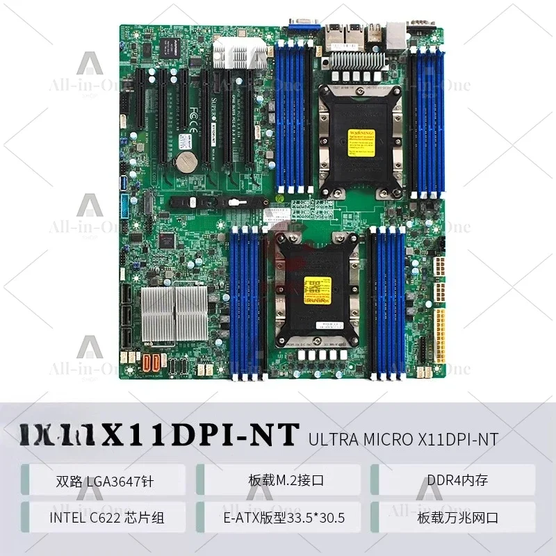 X11DPI-NT X11DPI-N Dual Server 3647 Main Board NT 10 Gigabit Network Port C621 Chip