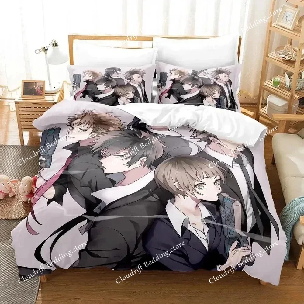 

New Psycho Pass Bedding Set for Adults and Kids, Single, Twin, Full, Queen, King Size Bed Set, Duvet Cover Sets, Anime Parure