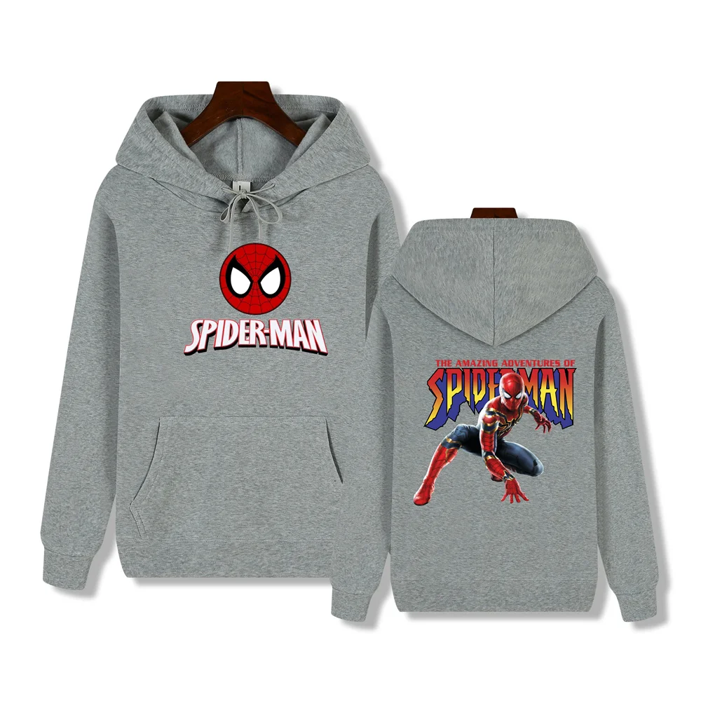 Spiderman super cool pose print Autumn/Winter Comfortable soft thickened men\'s high quality casual fashion street hoodie