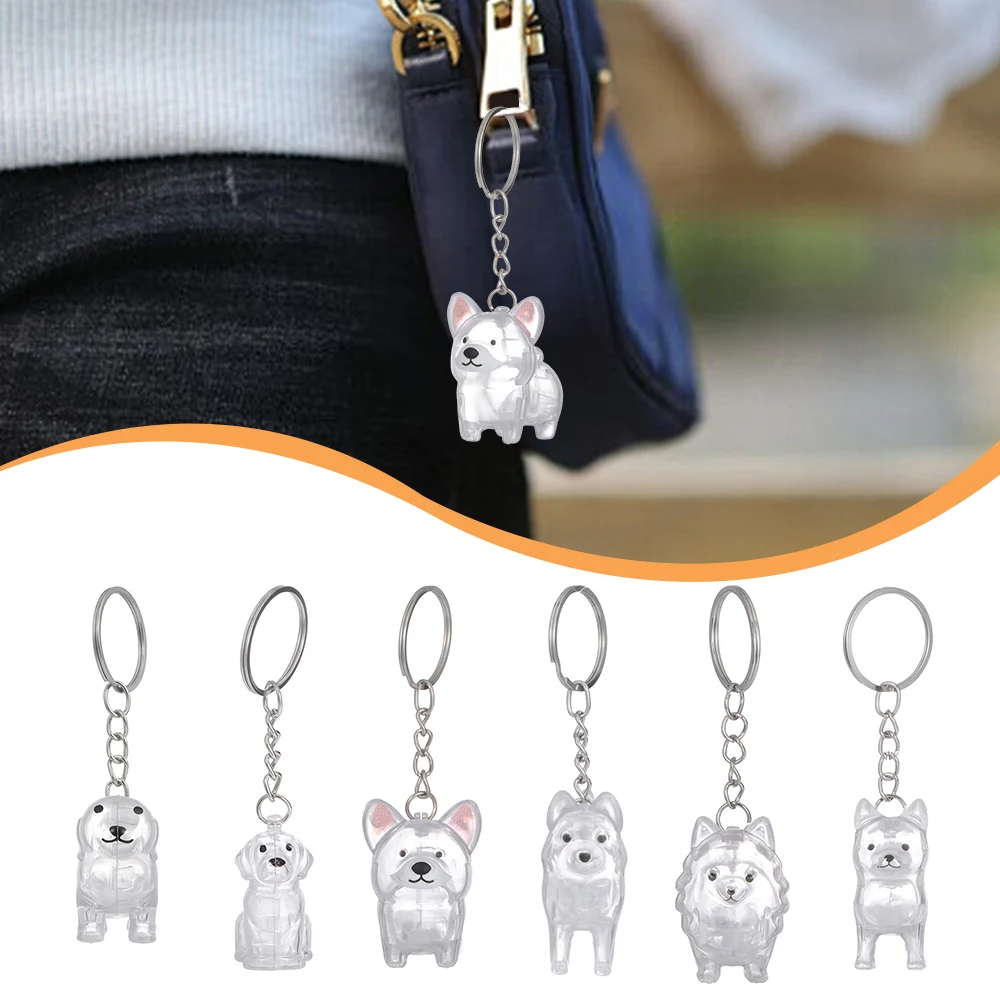 Transparent Dog Fur Storage Pendant Fur Storage Capsule Cute Dog Shape Keychain DIY Accessories Pet Hair Container Pet Lovers