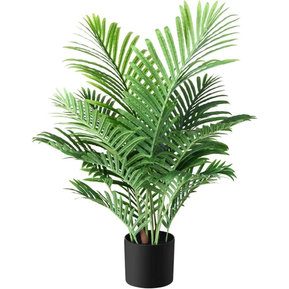 Fake Majesty Palm Plant 3 Feet Artificial Majestic Palm Faux in Pot for Indoor Outdoor Home Office Store,Great Housewarming Gift