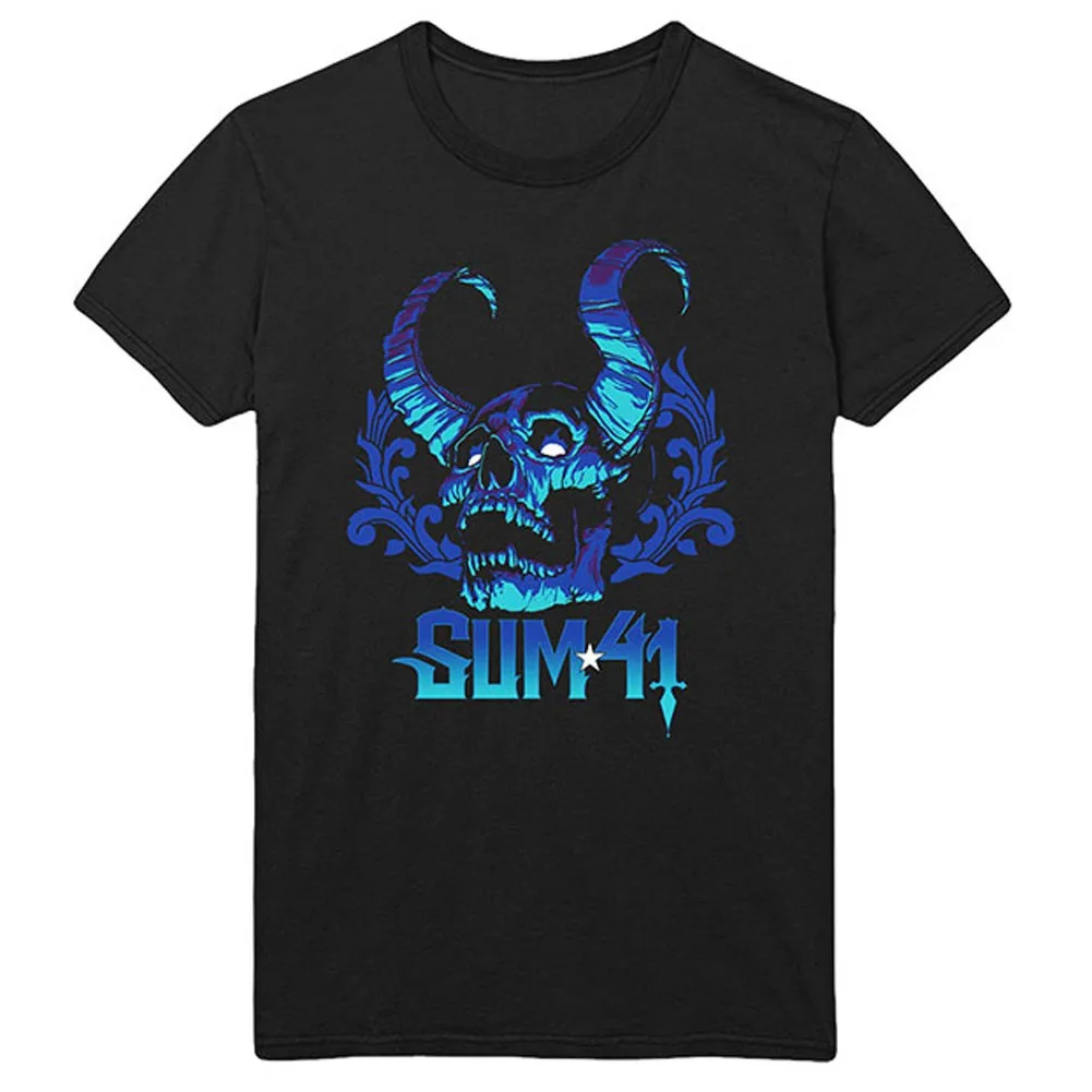 Men's Sum 41 Blue Demon (Back Print) Slim Fit Tshirt XLarge Black