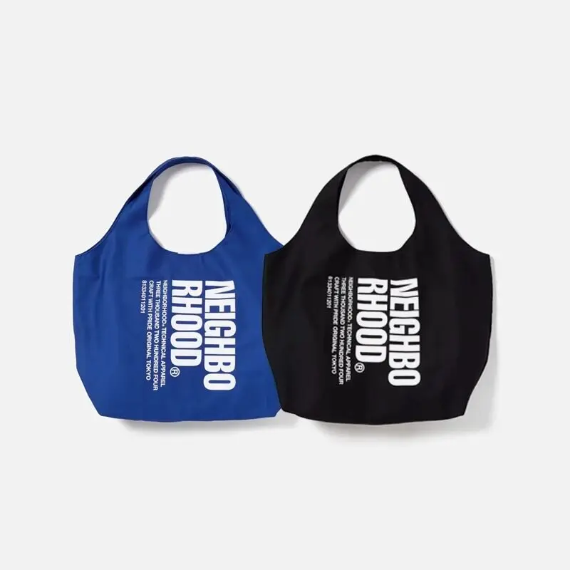 Blue Black NBHD Casual Single Shoulder Bag Twill Fabric Letter Printed Tote Bag Backpacks Shopping Bags