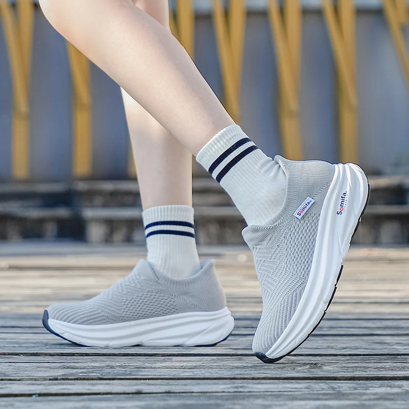 

All-Knit Athletic Sneakers - Lightweight Slip-On Sports Shoes for Running, Gym, Walking & Casual Wear
