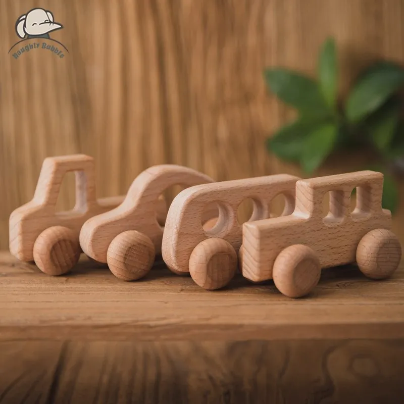 Baby Wooden Car Wooden Child Block For Babies BPA Free Organic Beech Animal Shape Baby Toy  Car Montessori Toys  Handmade Crafts