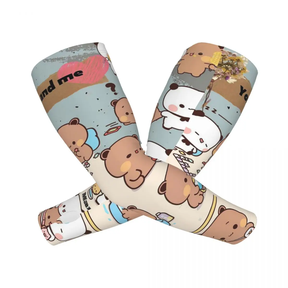 

Bubu Dudu You And Me уличные нарукавники с защитой от солнца и ультрафиолета, летние ледяные шелковые велосипедные татуировки, рукава