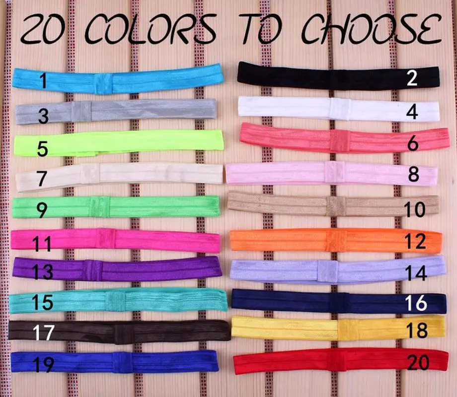 Diademas de nailon hechas a mano para niños y niñas, accesorios para el cabello, banda elástica Artificial, 20 colores, 10 unidades por lote