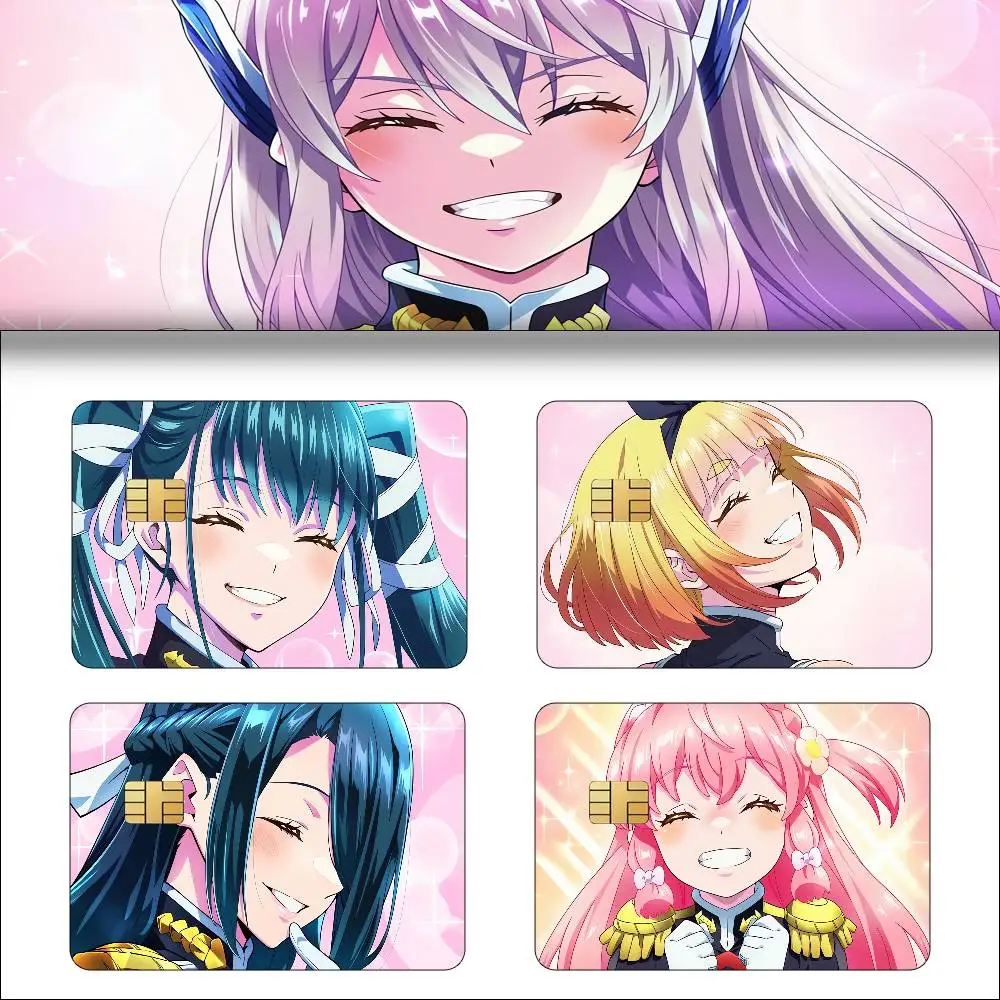 Anime Chained Soldier 4pcs 1Set Of VISA Credit Card Subway Access Card Waterproof Stickers