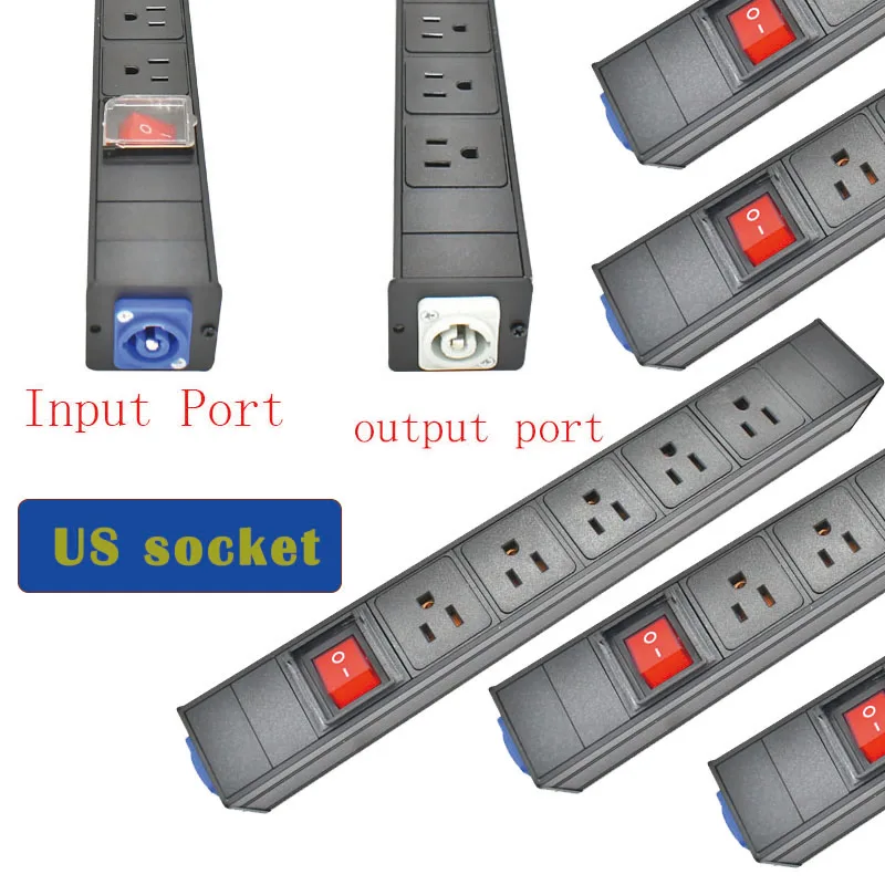 PDU power strip network cabinet rack Schuko  US socket with double break switch Aviation Input/Output wireless customizable