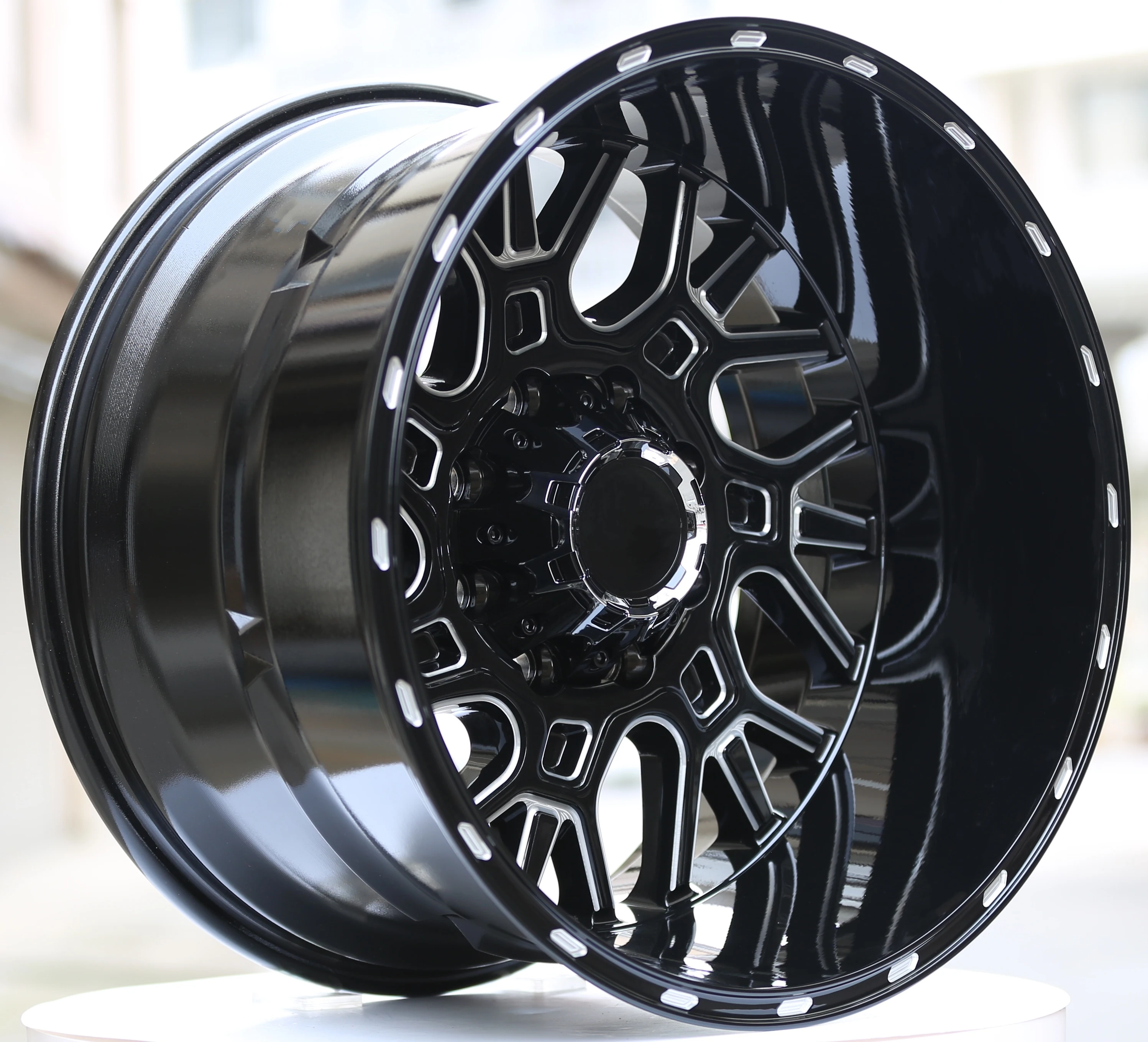 مخصص قطعة واحدة سبيكة مزورة الأسود العميق طبق الحافات Te37 15-24 بوصة 8x165.1 8x170 25 مللي متر 35 مللي متر ET تصميم لعجلات سيارة الركاب