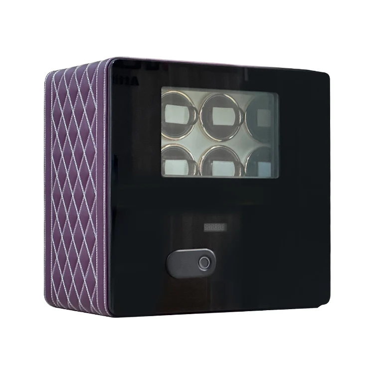 Original Factory Microfiber Leather 8 Watch Winders Digital Fingerprint Combination Lock Watch Deposit Safe Box