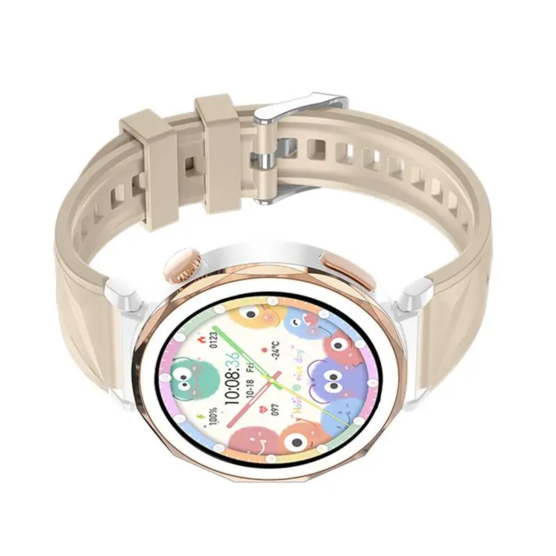 GT5 Mini Smart Watch 1.27-Inch HD AMOLED Screen 100+ Sport Mode Tracker Bluetooth Health Music Smart Watch Gold