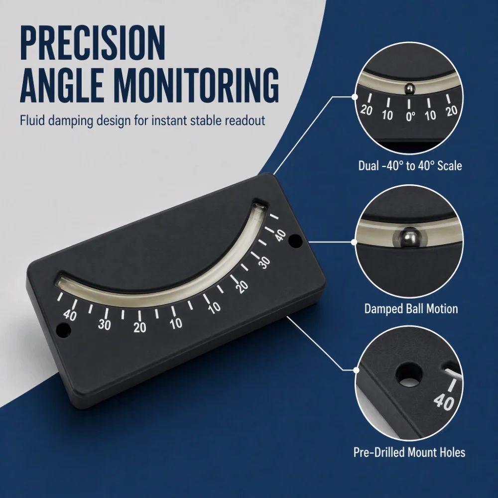 -40 to 40 Degree Range Tube Clinometer ABS Scratch Resistant Bike Inclinometer Damping Liquid Lightweight Angle Inclinometer