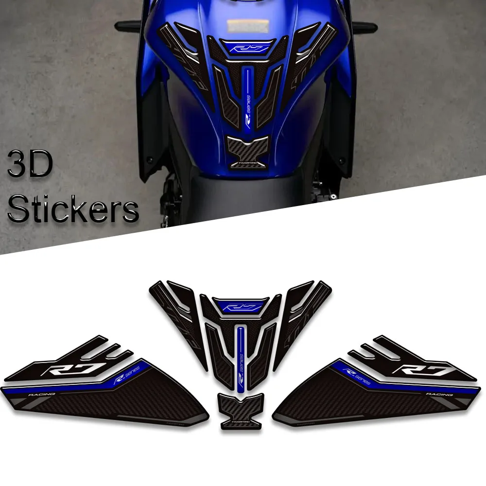 New Motorcycle For Yamaha YZF-R7 YZFR7 YZF R7 Tank Pad TankPad Cap Grips Gas Fuel Kit Knee Stickers Decals Protection 2021-2025