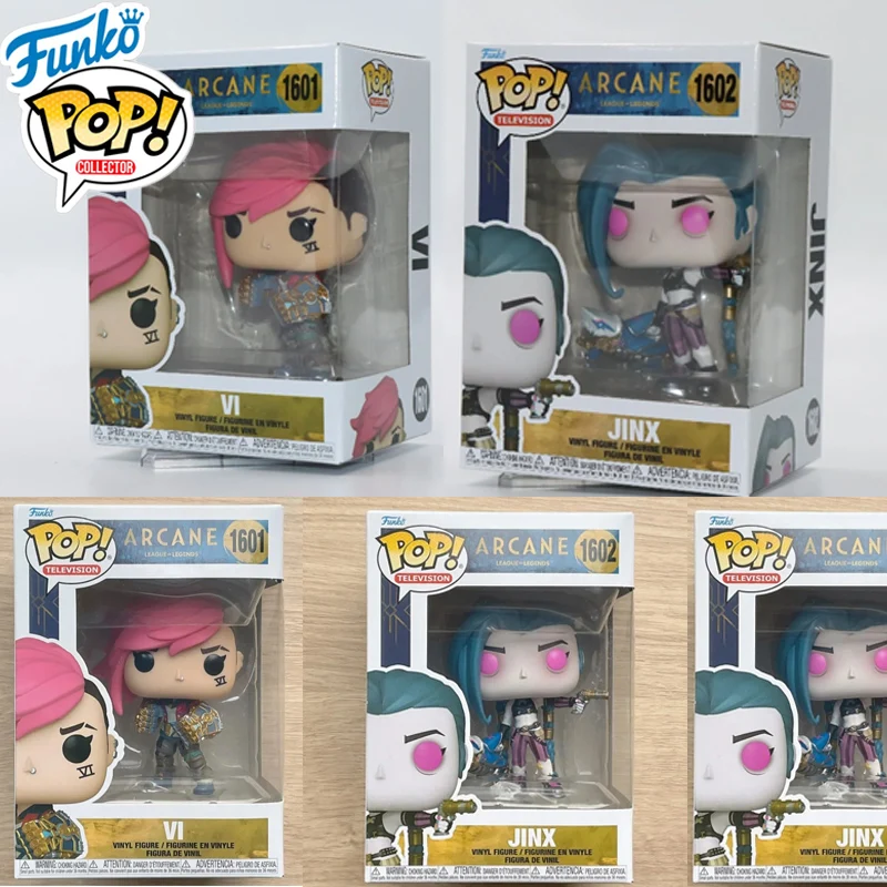 

Funko Pop Original Arcane League of Legends Anime Action Figure Jinx Vi #1602 #1601 Vinyl Figure Figurine Model Toy Gift for Kid