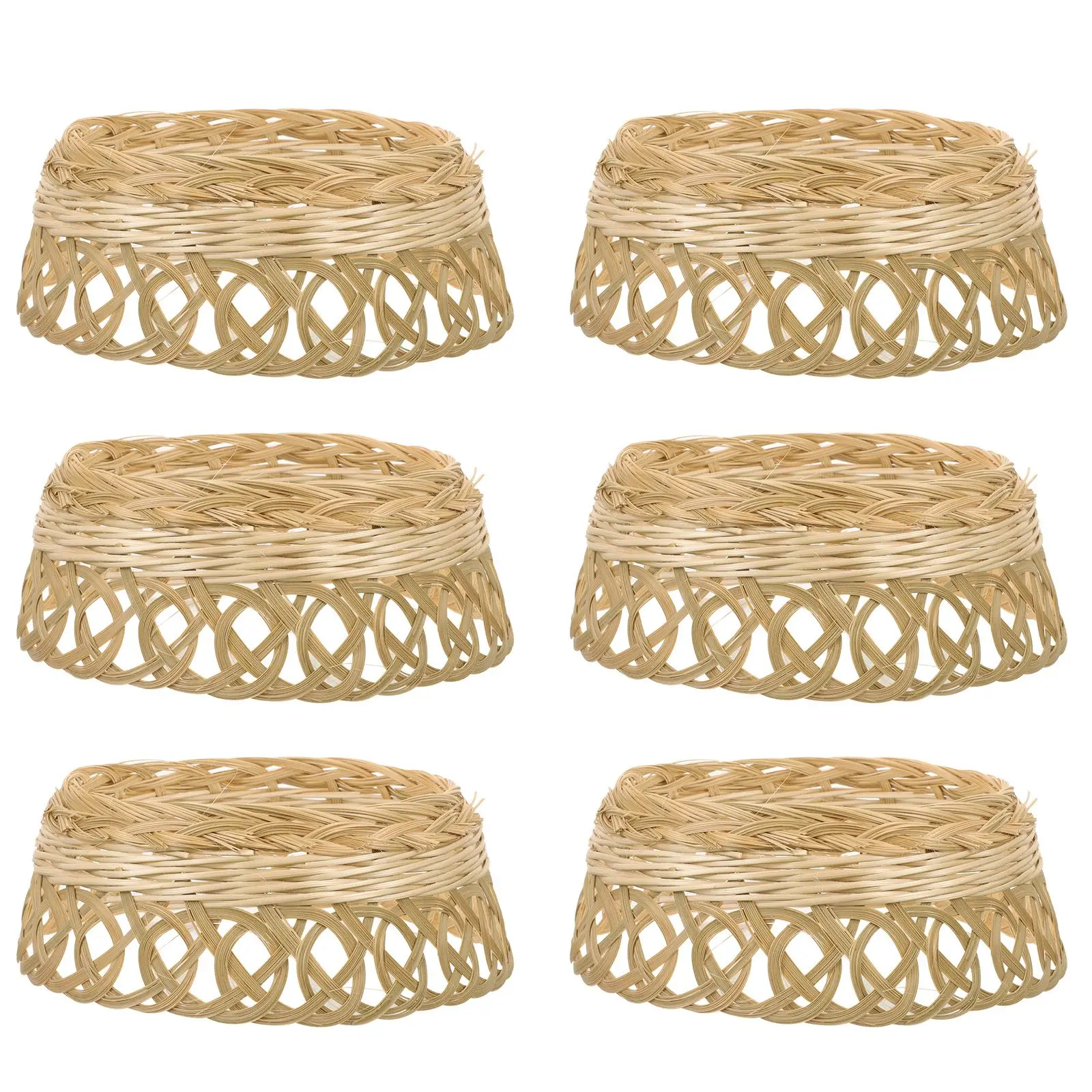 6 Pcs Farmer Hat DIY Supplies Chinese Ring Inner Loop Support Bamboo Hoop Braided Heawear Inside Straw