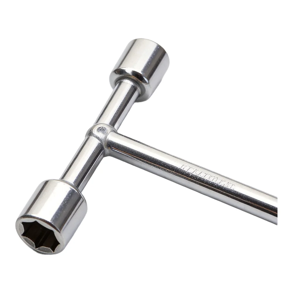 3 Way Hex Socket Wrench T Handle Tri-prong Design 8-19mm for Cycling and Mechanical Repairs Forged Metal Construction