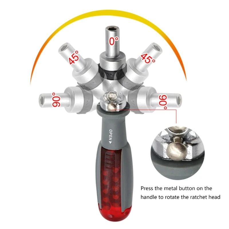 Tua Vít 10 Bit Xoay 180 Độ Gấp 11 Trong 1 Ratchet Thả Vận Chuyển