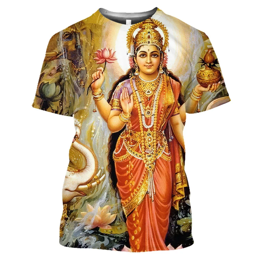 Summer New Hindu Lord God Shiva T-Shirts Brahma 3D Print Hinduism Vishnu Men Short Sleeve Believer Myth Cosplay Cool Tees Tops