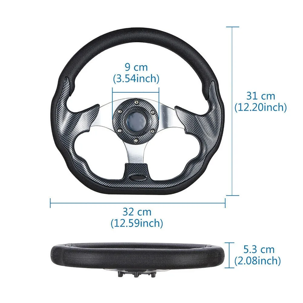 320MM Universal Car Steering Wheel Carbon Fiber Style Racing Drift with Horn Button