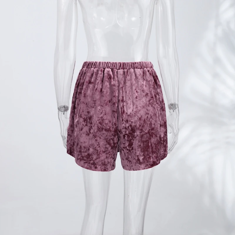 Chic Women's Velvet Lace Patchwork Shorts Loose Hollow Out Elastic Waist Female Short Pant 2026 Summer Lady All-match Pants New