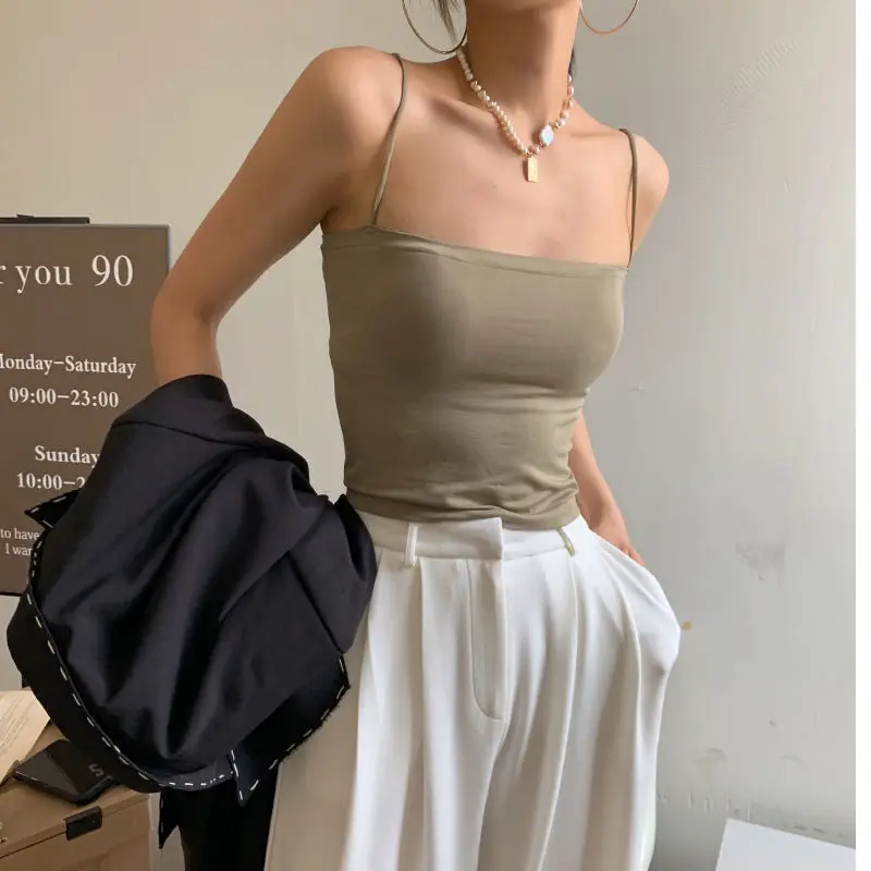 New Sexy Tank Top Black Halter Crop Tops Women Summer Camis Backless Camisole Fashion Casual Tube Female Sleeveless Cropped Vest