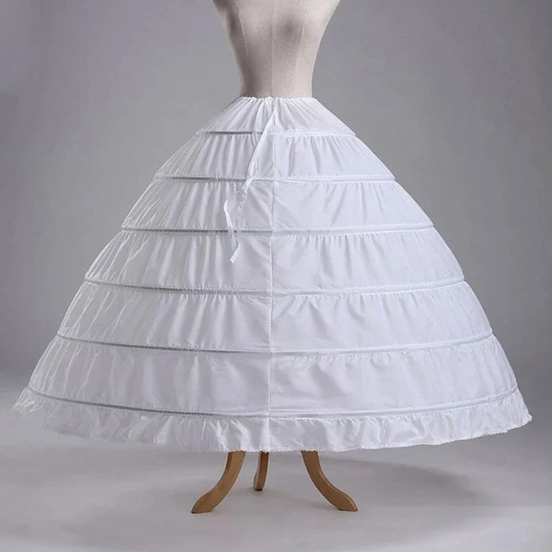 

6 Hoops Yarn Large Skirt Bride Bridal Wedding Dress Support Petticoat Women Costume Lining