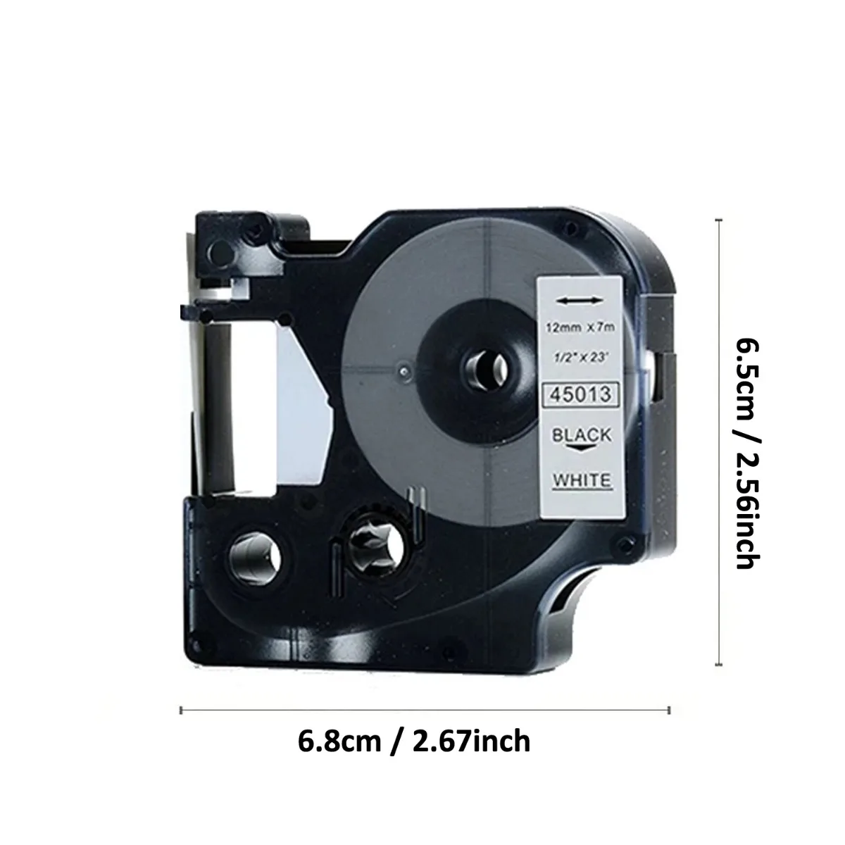 1 pack of 12mm Compatible DYMO D1 Label Tapes 45013 45010 45016 45017 45018 45019, compatible for DYMO Label Printers