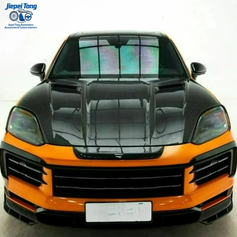 UV-Resistant FOR Porsche Cayenne 9Y0 Hood Dry Carbon Fiber 2018-2025